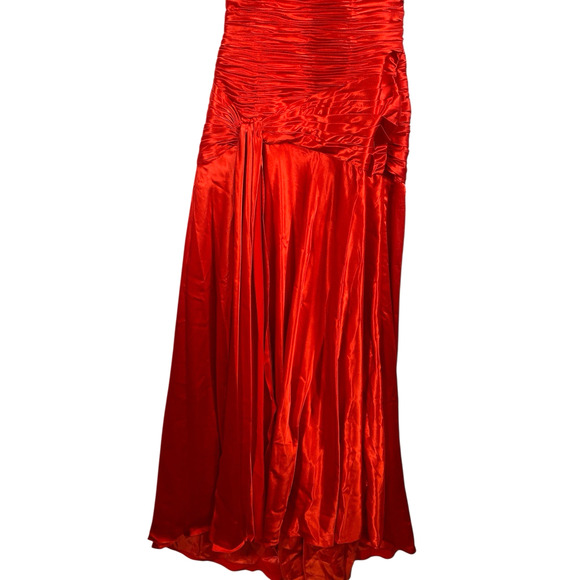 Blush Prom by Alexia Dress Size 8 Formal Prom Red Halter Satin High Slit Y2K New - Picture 3 of 16